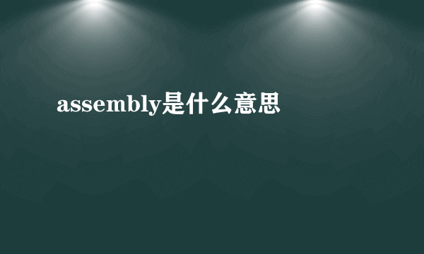 assembly是什么意思