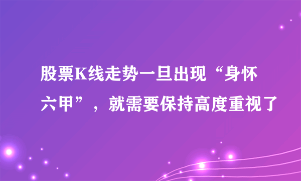 股票K线走势一旦出现“身怀六甲”，就需要保持高度重视了