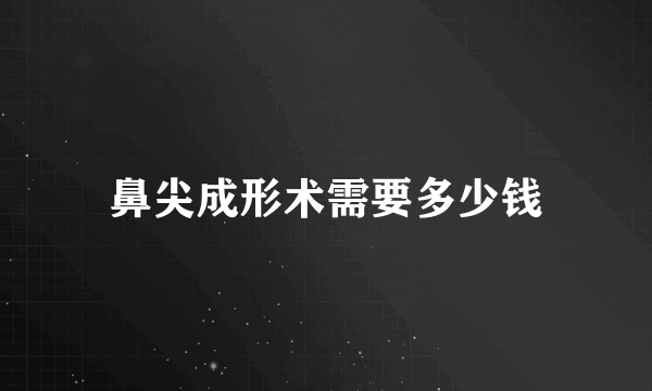 鼻尖成形术需要多少钱