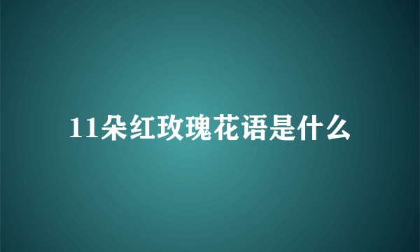 11朵红玫瑰花语是什么