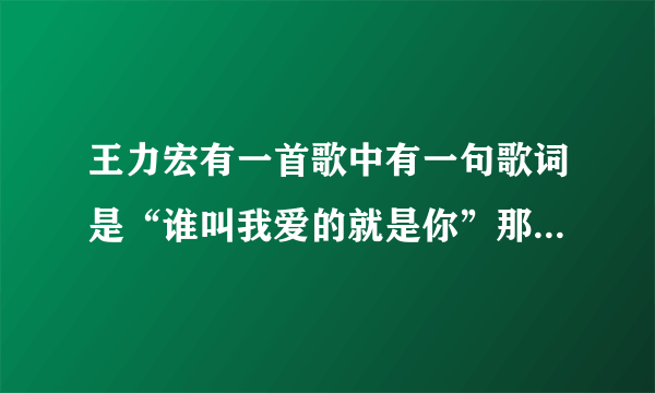 王力宏有一首歌中有一句歌词是“谁叫我爱的就是你”那是什么歌？