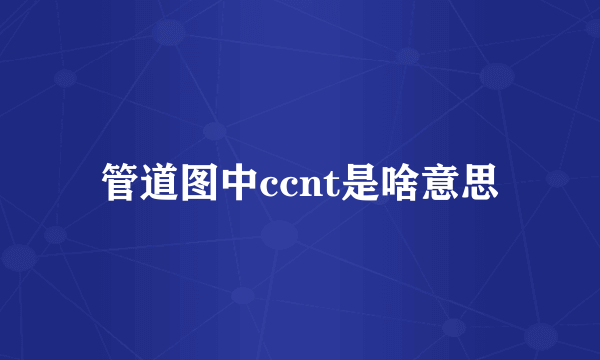 管道图中ccnt是啥意思