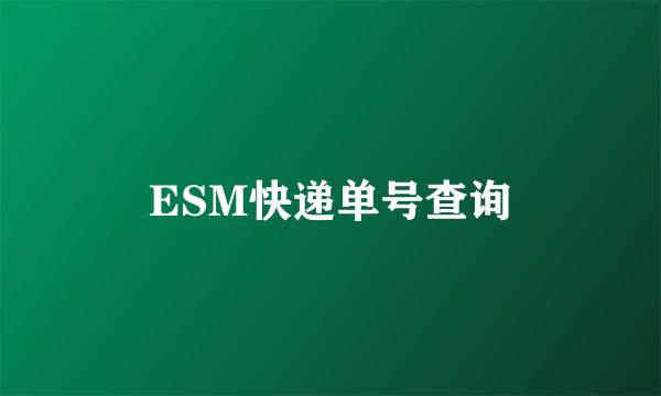 ESM快递单号查询