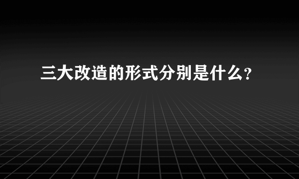 三大改造的形式分别是什么？