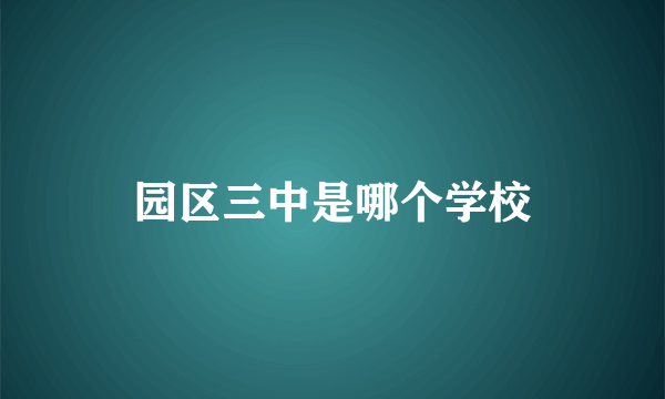 园区三中是哪个学校