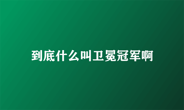 到底什么叫卫冕冠军啊