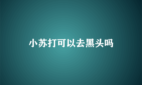 小苏打可以去黑头吗