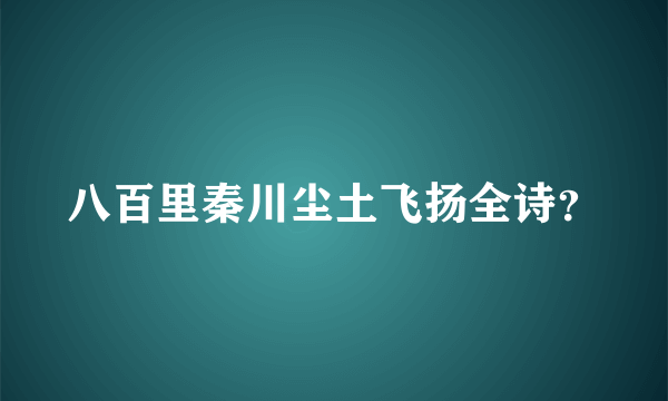 八百里秦川尘土飞扬全诗？