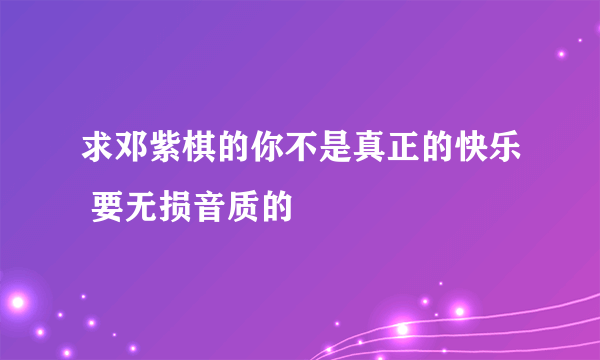 求邓紫棋的你不是真正的快乐 要无损音质的