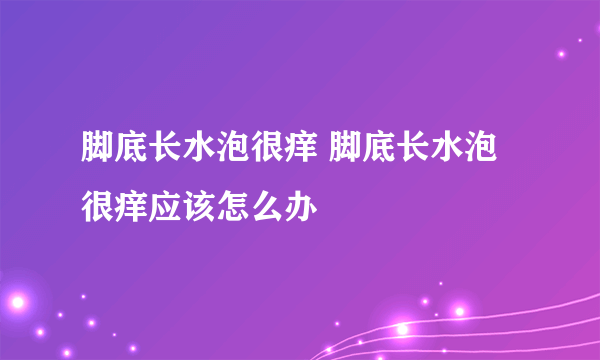 脚底长水泡很痒 脚底长水泡很痒应该怎么办