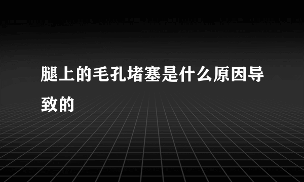 腿上的毛孔堵塞是什么原因导致的