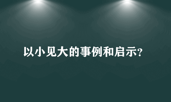 以小见大的事例和启示？