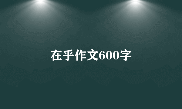 在乎作文600字