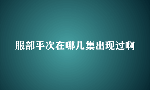 服部平次在哪几集出现过啊