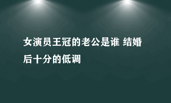 女演员王冠的老公是谁 结婚后十分的低调