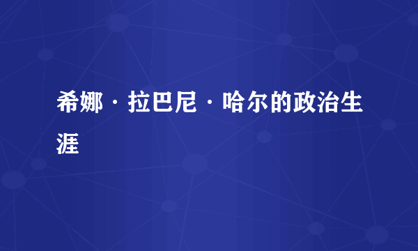 希娜·拉巴尼·哈尔的政治生涯