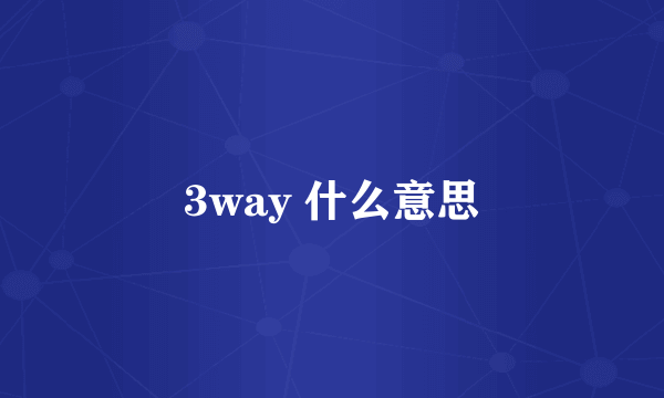 3way 什么意思