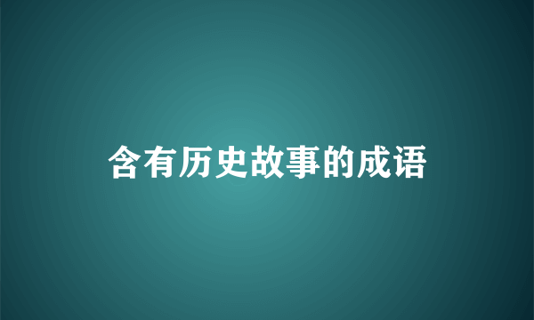 含有历史故事的成语