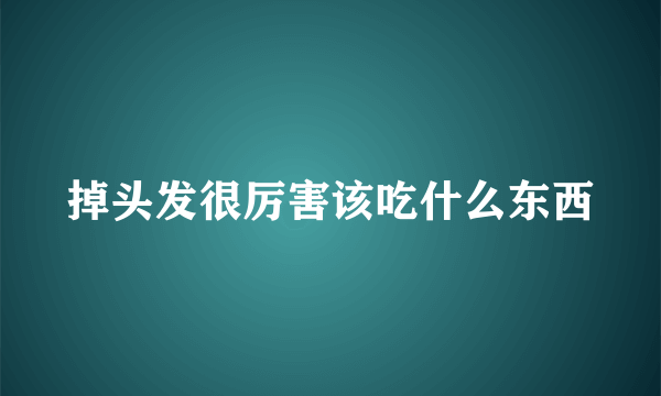 掉头发很厉害该吃什么东西