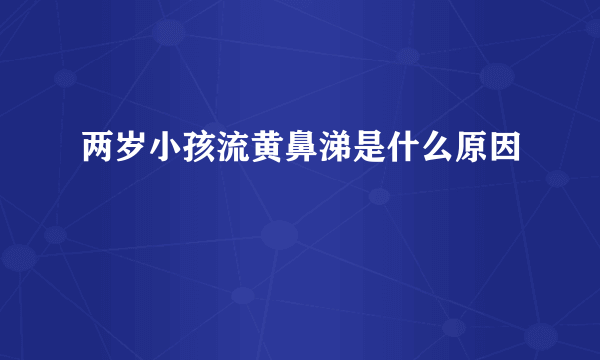 两岁小孩流黄鼻涕是什么原因