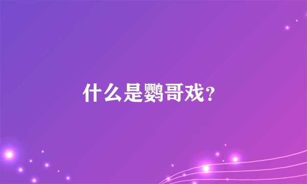 什么是鹦哥戏？