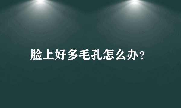 脸上好多毛孔怎么办？