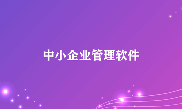 中小企业管理软件