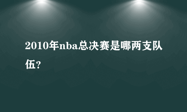 2010年nba总决赛是哪两支队伍？