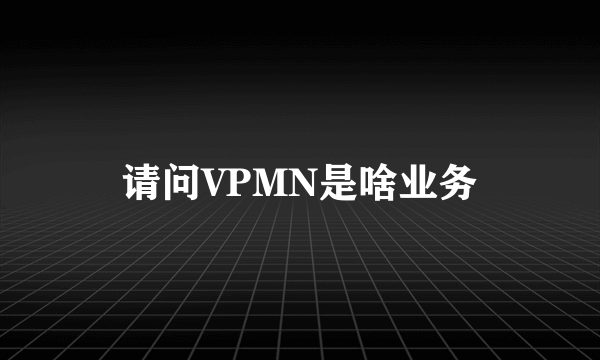 请问VPMN是啥业务