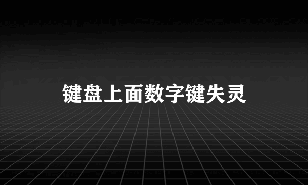 键盘上面数字键失灵