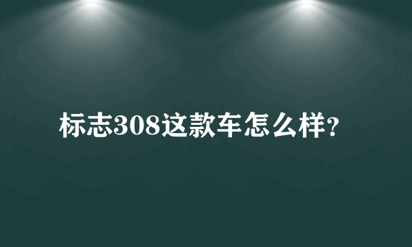 标志308这款车怎么样？