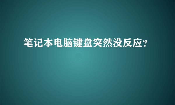 笔记本电脑键盘突然没反应？