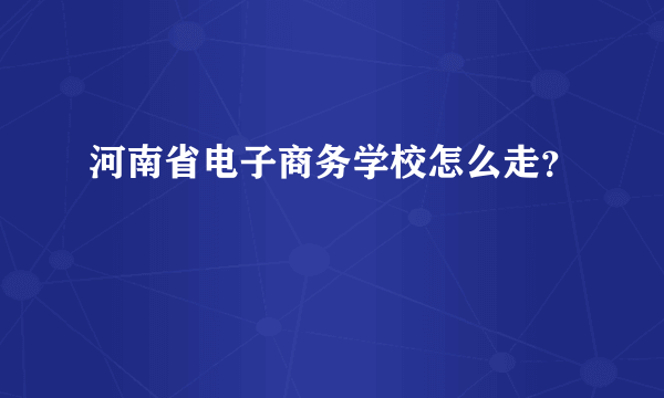 河南省电子商务学校怎么走？