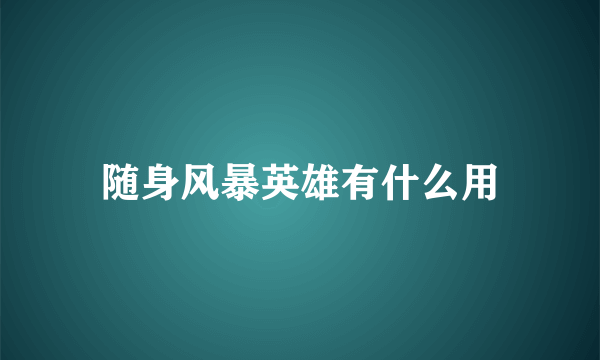 随身风暴英雄有什么用