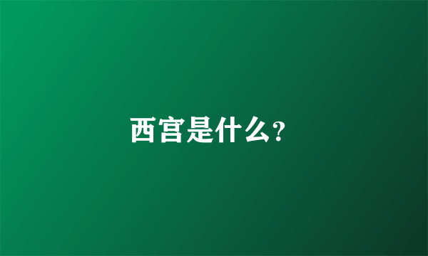 西宫是什么？