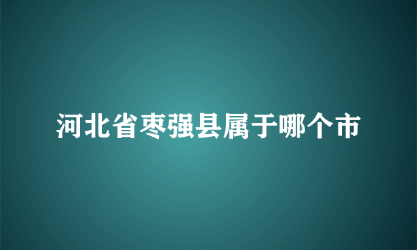 河北省枣强县属于哪个市