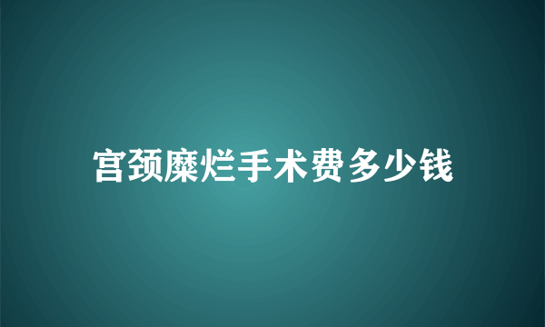 宫颈糜烂手术费多少钱