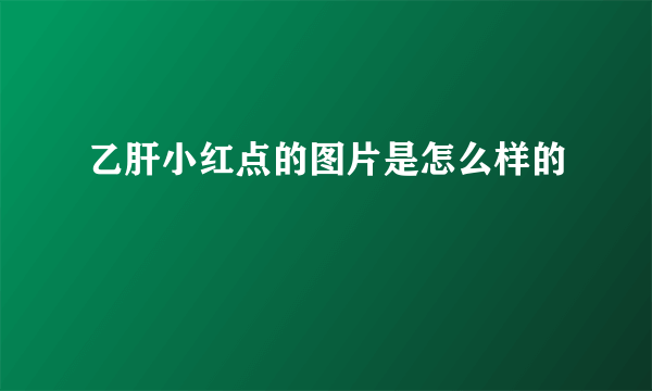 乙肝小红点的图片是怎么样的