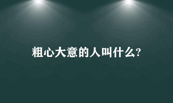 粗心大意的人叫什么?