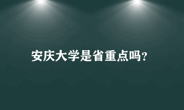 安庆大学是省重点吗？