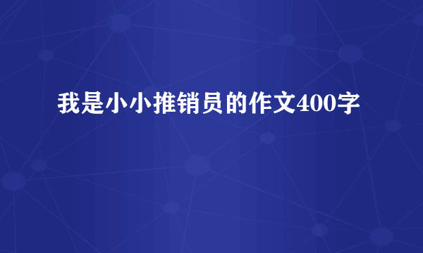 我是小小推销员的作文400字