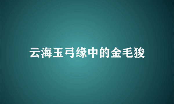 云海玉弓缘中的金毛狻