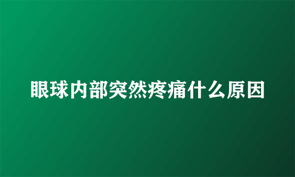 眼球内部突然疼痛什么原因