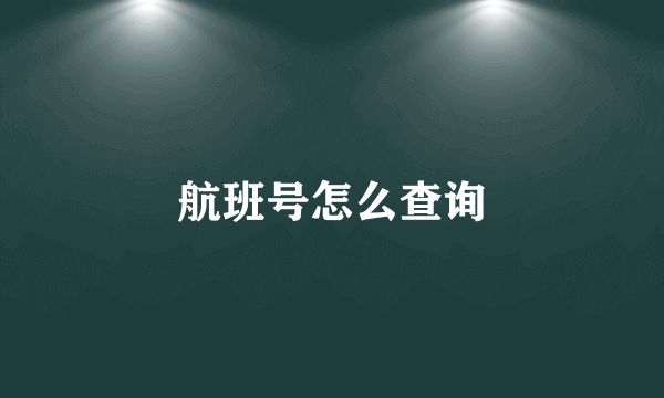 航班号怎么查询