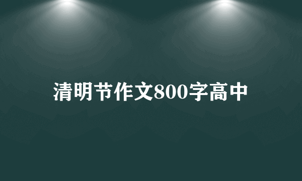 清明节作文800字高中