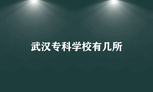 武汉专科学校有几所