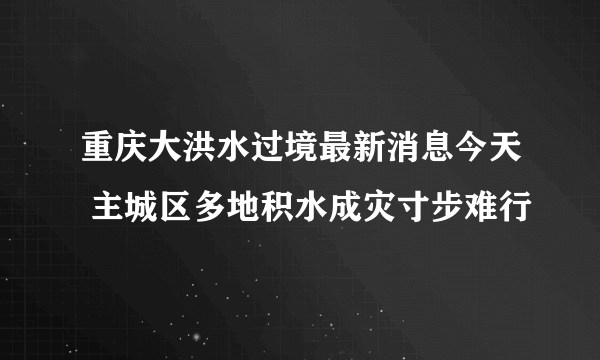 重庆大洪水过境最新消息今天 主城区多地积水成灾寸步难行