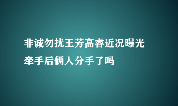 非诚勿扰王芳高睿近况曝光 牵手后俩人分手了吗