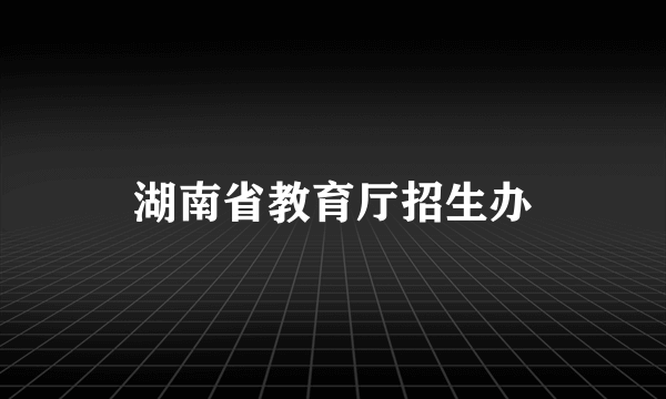 湖南省教育厅招生办