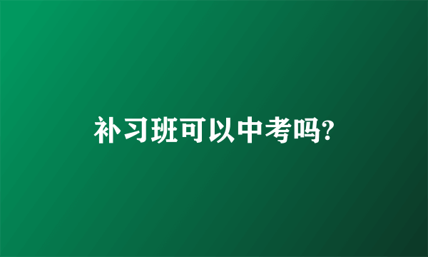 补习班可以中考吗?